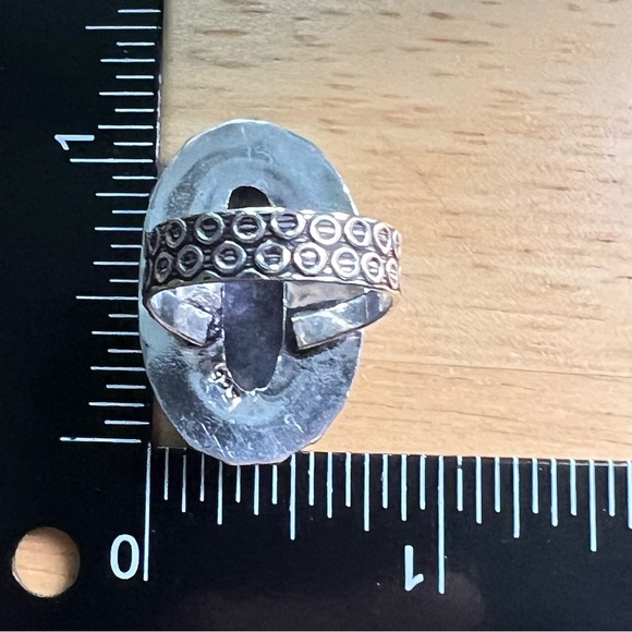 New Purple Charoite Crystal Stone Silver Overlay Ring Size 8 - Picture 3 of 6